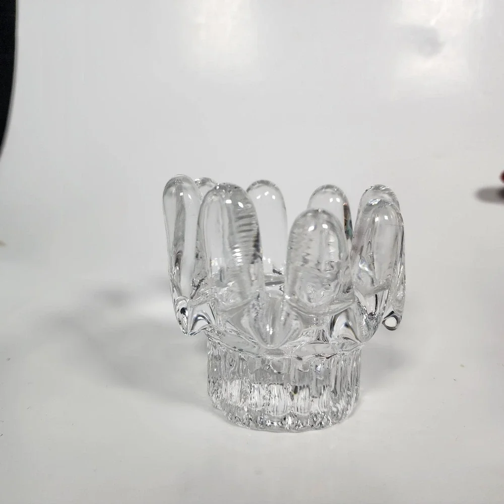 Kosta Boda Sunflower Votive Candle Holder Goran Warff Vintage Glass 70s MCM 3.75